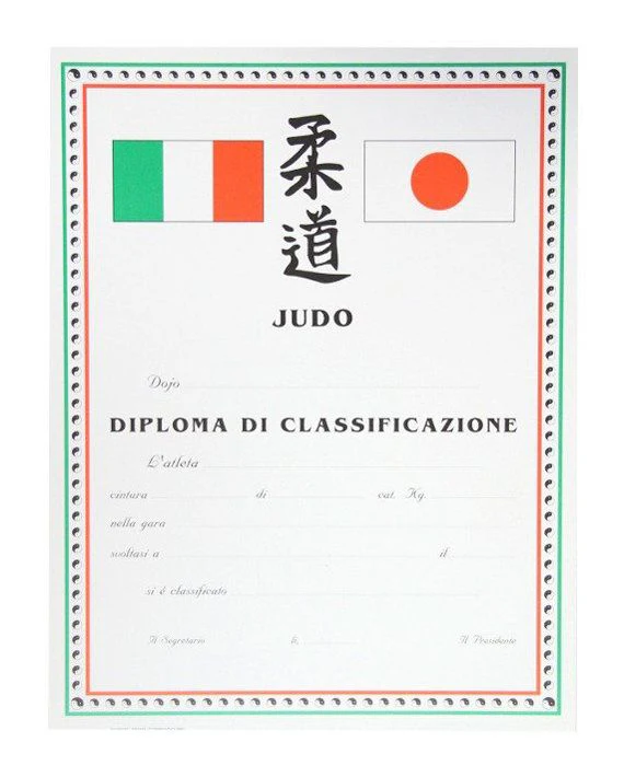 Diploma Judo Classificazione Itaki