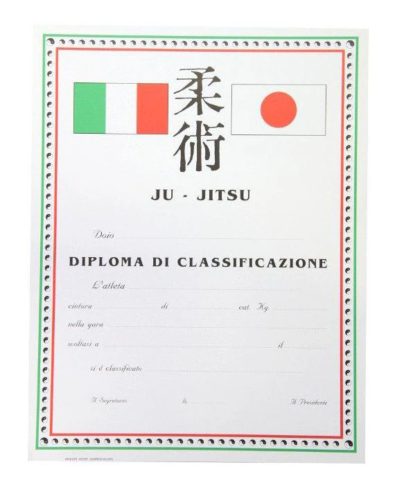 Diploma Jujitsu Classificazione Itaki
