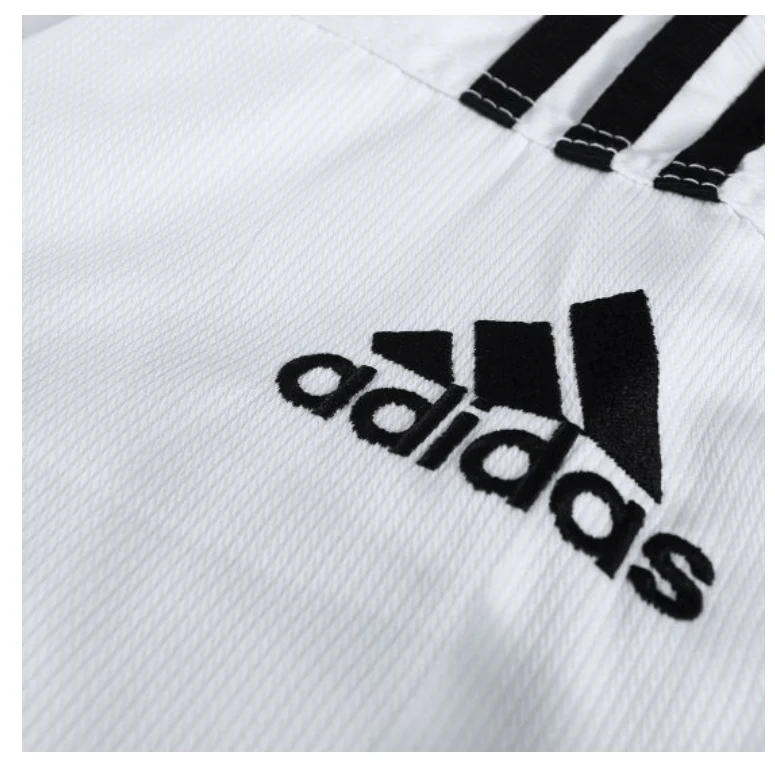 Dobok Taekwondo Collo Bianco con Strisce Adidas Adi-Club - Image 3