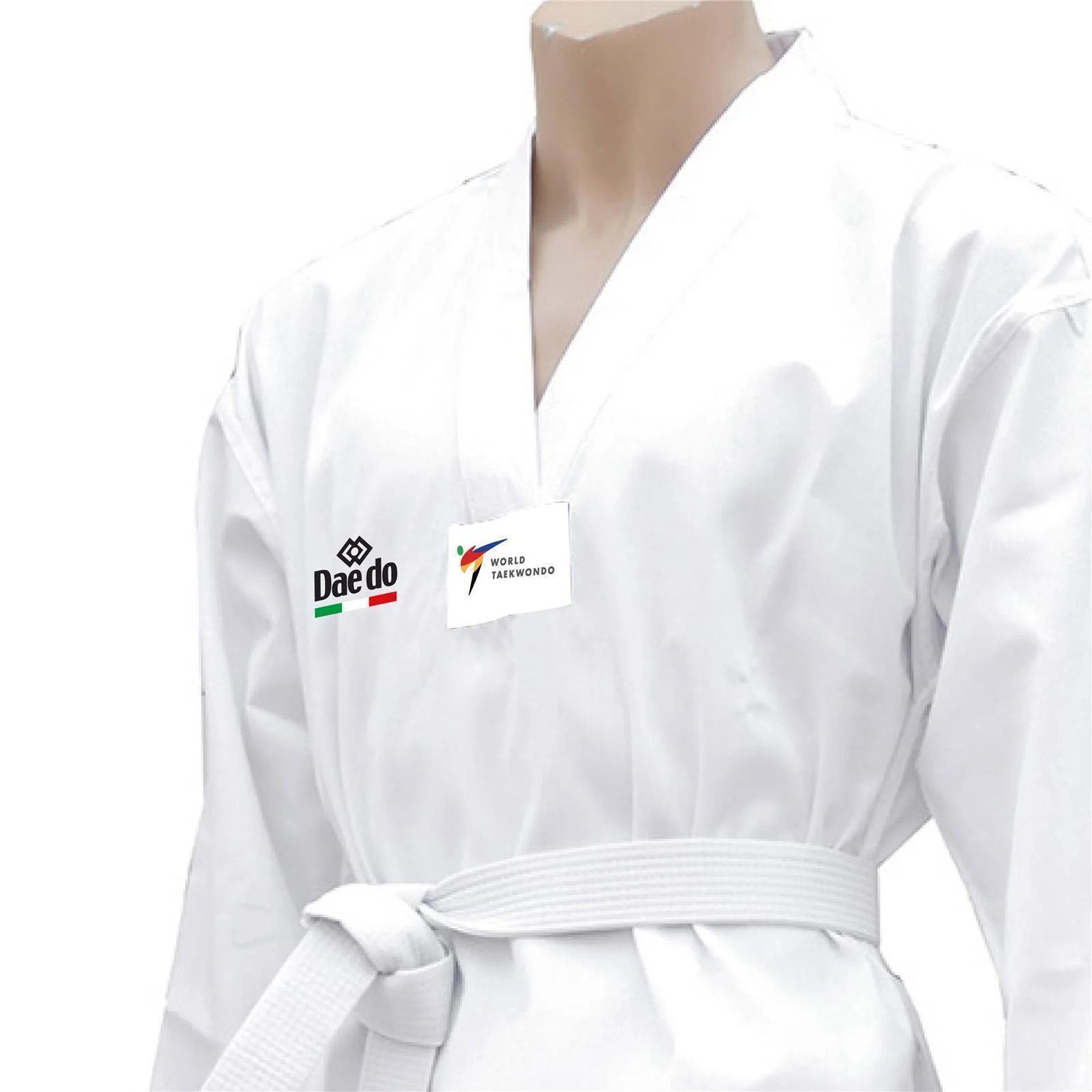 DOBOK Taekwondo Daedo Italia Collo Bianco WT - Image 3