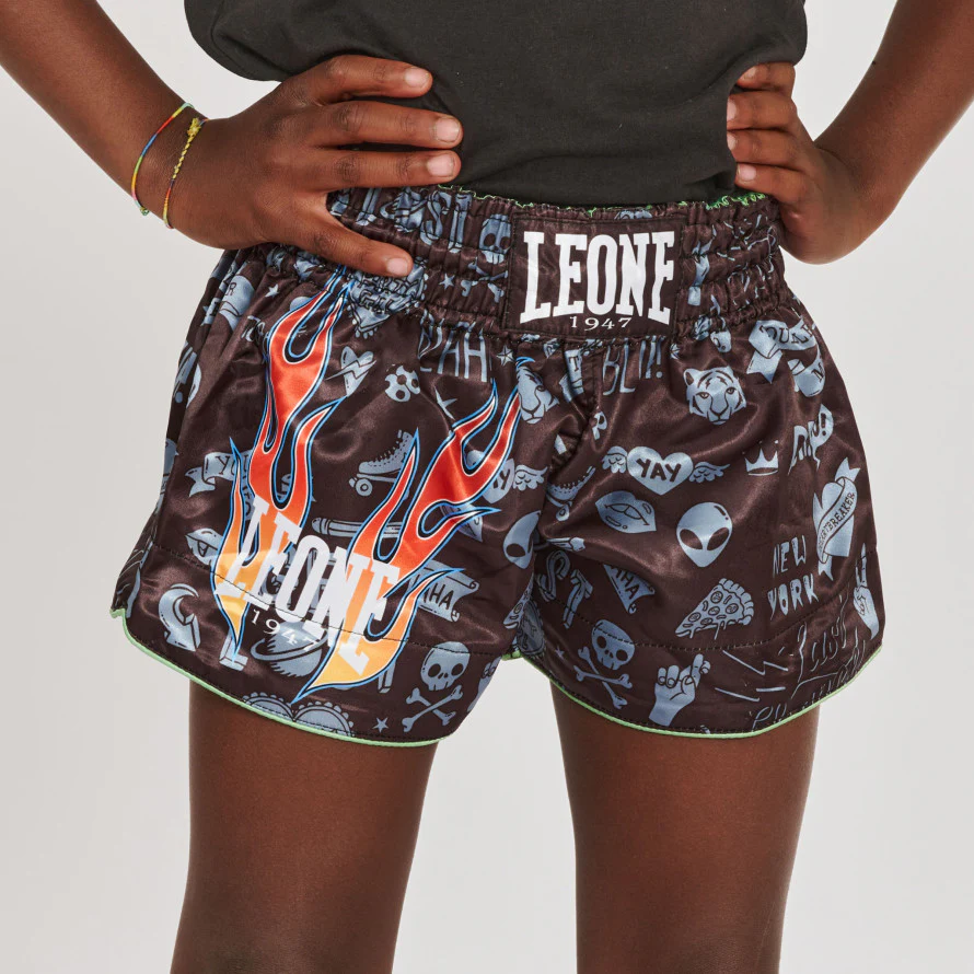 Pantaloncini Leone per Kick e Thai da bambini Flames