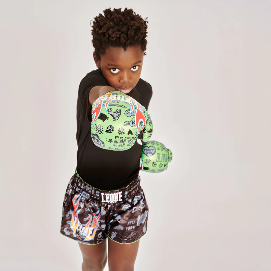 Pantaloncini Leone per Kick e Thai da bambini Flames - Image 2