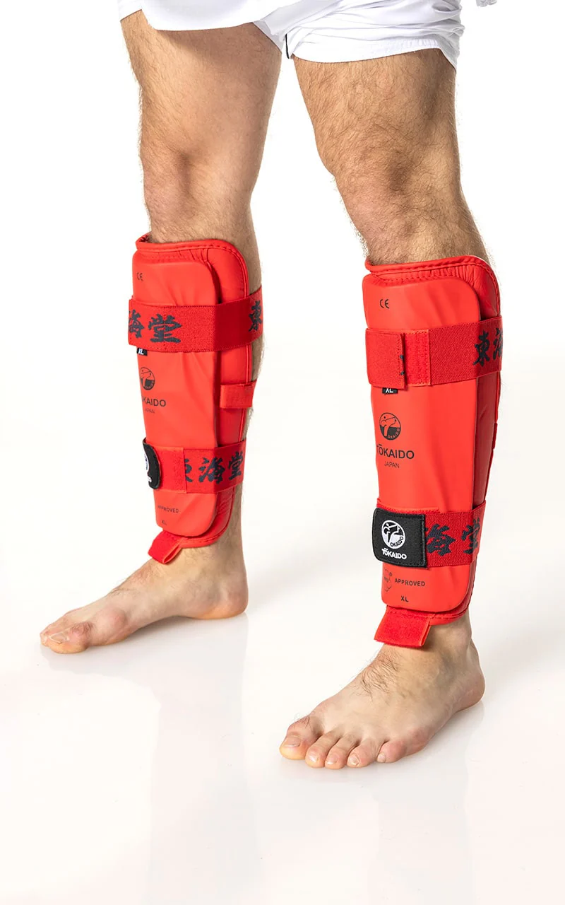 Paratibia Karate Tokaido Kanji WKF Approved (Senza Piede) - Rosso o Blu