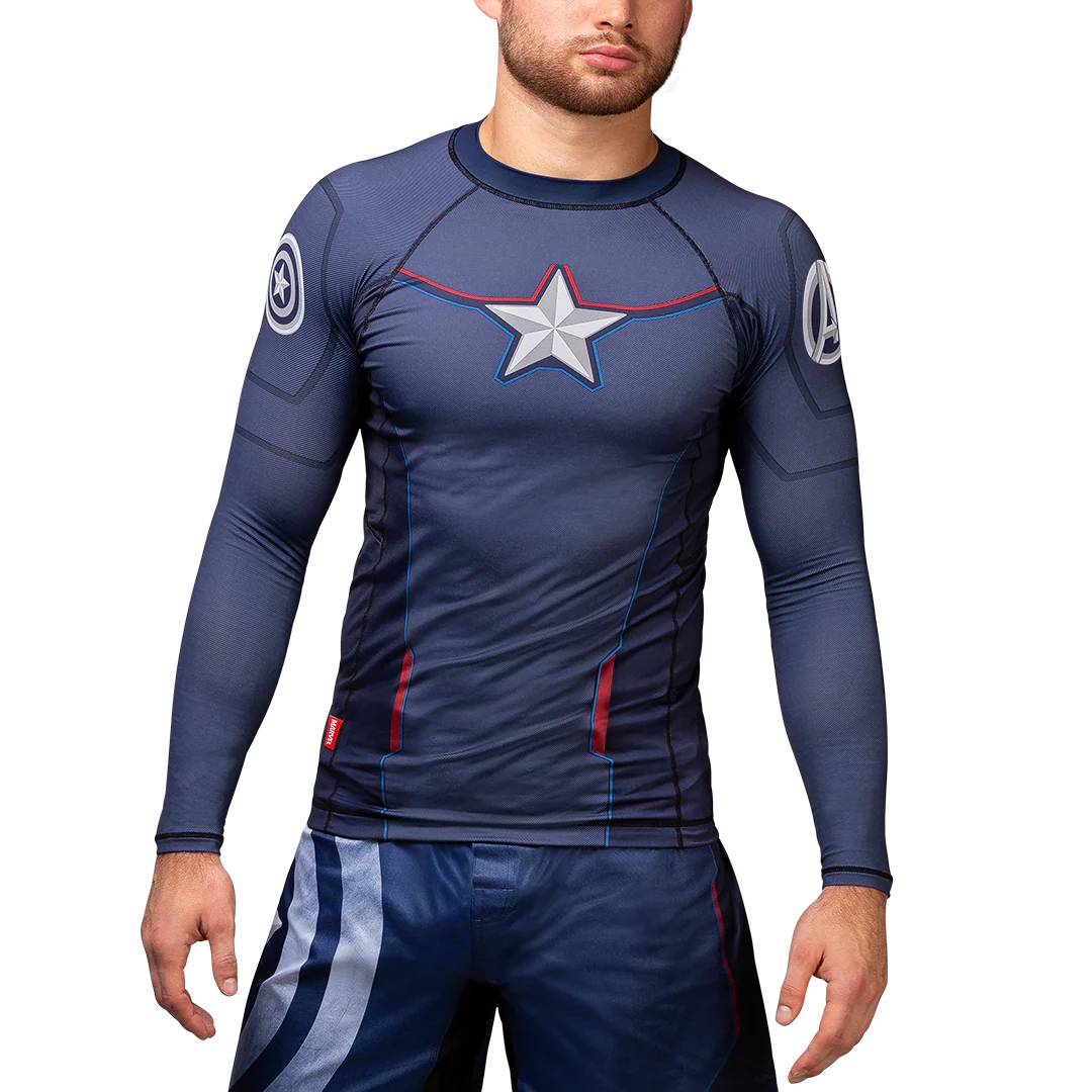 Rashguard Hayabusa Marvel Captain America a Maniche Lunghe